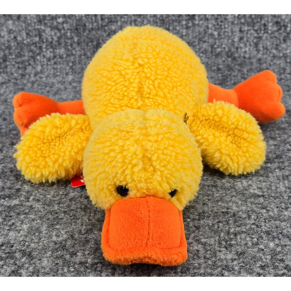 Gund QuackerJack Duck Plush Vintage Yellow Sherpa Fleece Stuffed 5262 11x9"
